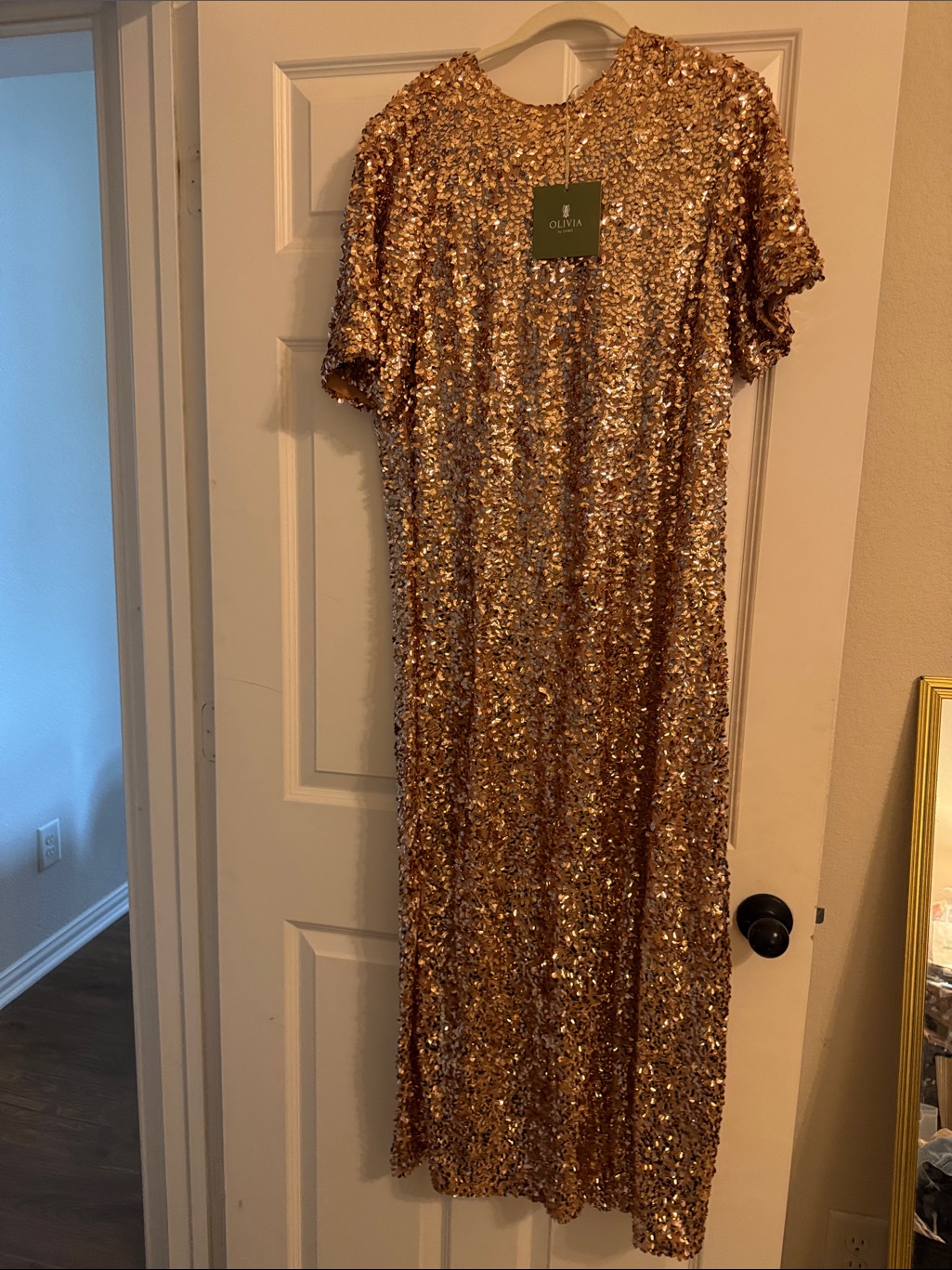 Wenyth Dress Gold Sequin Maxi | Olivia By Livro